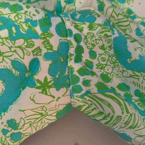 Lilly Pulitzer Shorts Callahan Limeade It’s a Zoo Lime Green Aqua Blue Size 0 - Picture 4 of 7